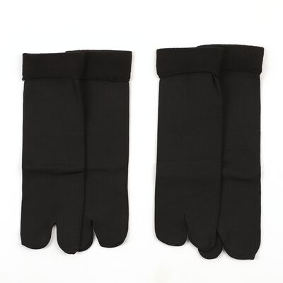 Women's Jet Black Regular Fit Finger Socks Pack of 2
