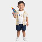 Infants Yellow Cotton Short Sleeves Collared Regular Fit Shirt, पीला, small