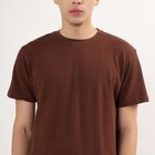 Men's Round Neck Half Sleeves T-Shirt , Brown, small image number null