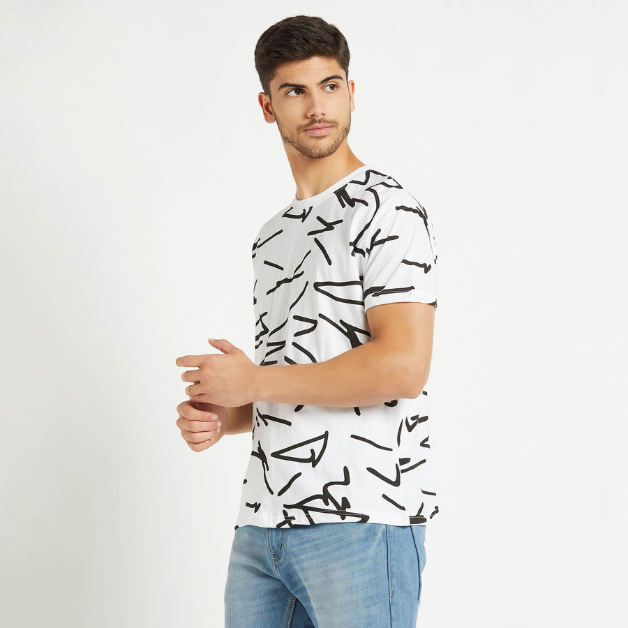 Round Neck T-Shirt, White, large image number null