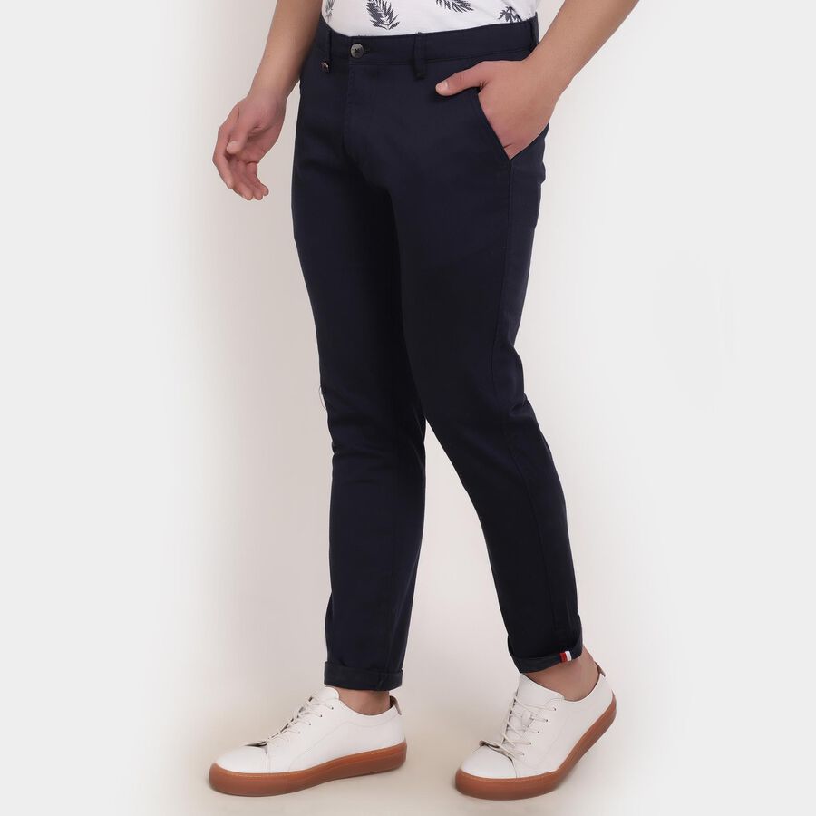 Solid Trousers, Navy Blue, large image number null