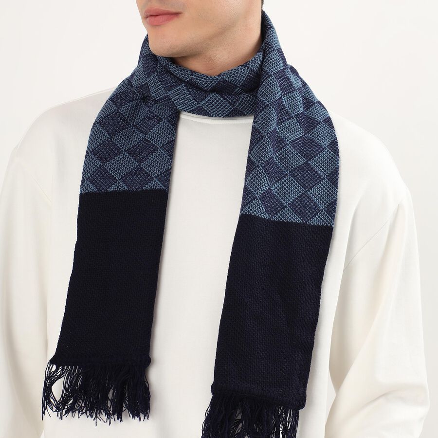 Men's Muffler, गहरा नीला, large image number null