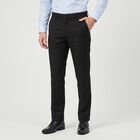 Men's Black Slim Fit Flat-Front Formal Trousers, Black, small