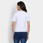 Ladies' 100% Cotton Round Neck T-Shirt, सफ़ेद, small image number null