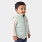 Infants Mint Green Stand Collar Puffer Jacket, Light Green, small
