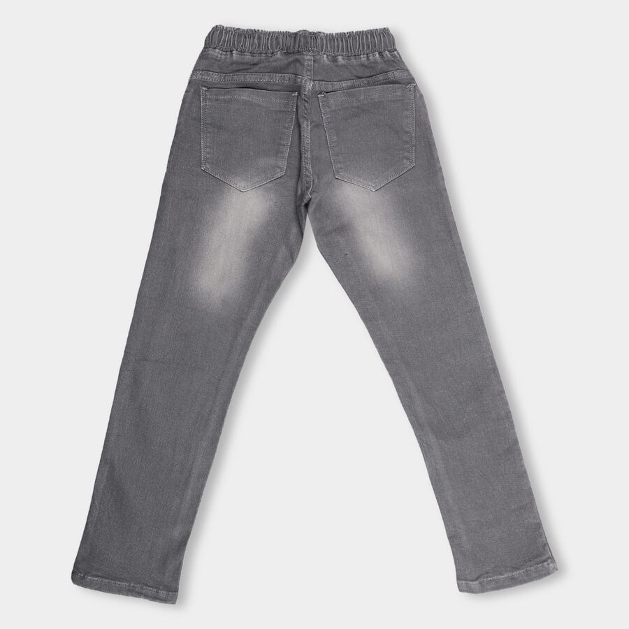 Boys' Grey Slim Fit Washed Jeans, हल्का ग्रे, large image number null