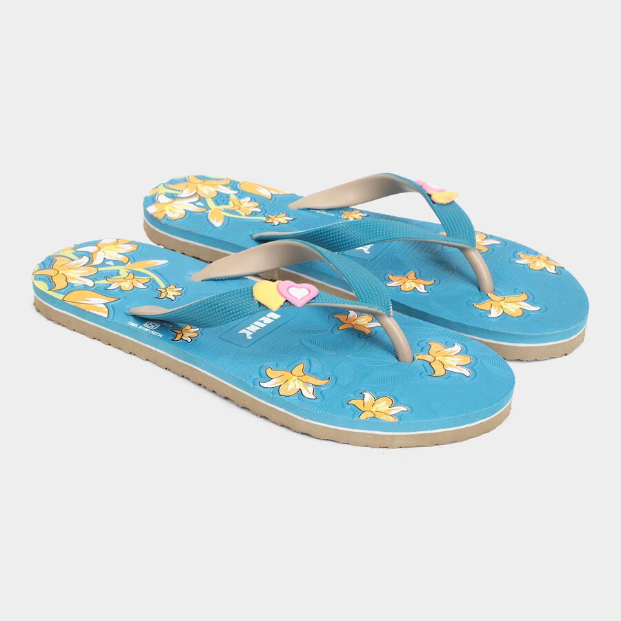 Ladies' V Strap Slipper, Turquoise, large image number null