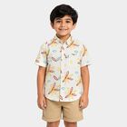 Boys Beige Cotton Casual Shirt, Beige, small