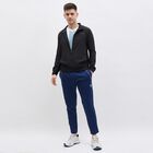 Men's Black High Neck Lightweight Jacket, काला, small image number null