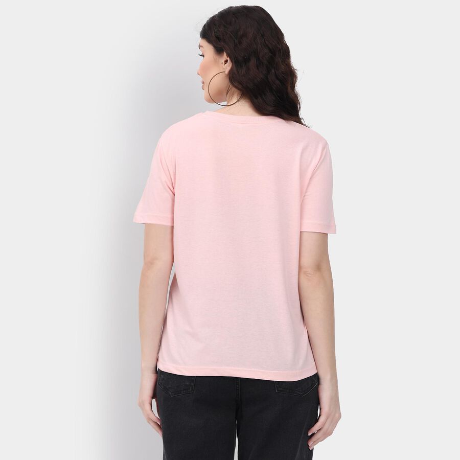 Ladies' Round Neck T-Shirt , Light Pink, large
