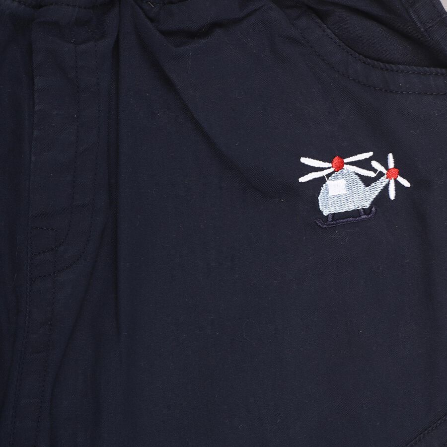Infants' Deep Navy Blue Elastic Waist Jogger Trousers, Navy Blue, large image number null