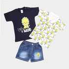 Infants Cotton Printed Baba Suit, Navy Blue, small image number null