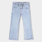 Girls' Light Blue Flared Fit Buttoned Jeans, Light Blue, small image number null
