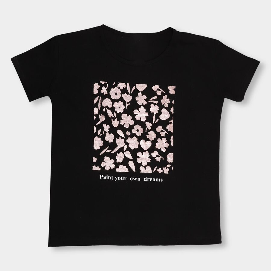Girls' T-Shirt , Black, large image number null