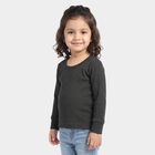 Girls' Dark Grey Long Sleeve Thermal, Dark Grey, small