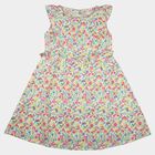 Girls' Yellow Floral Printed Fit and Flare Frock, Yellow, small