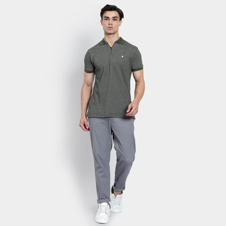 Men's Collared Half Sleeves T-Shirt , गहरा हरा, large image number null