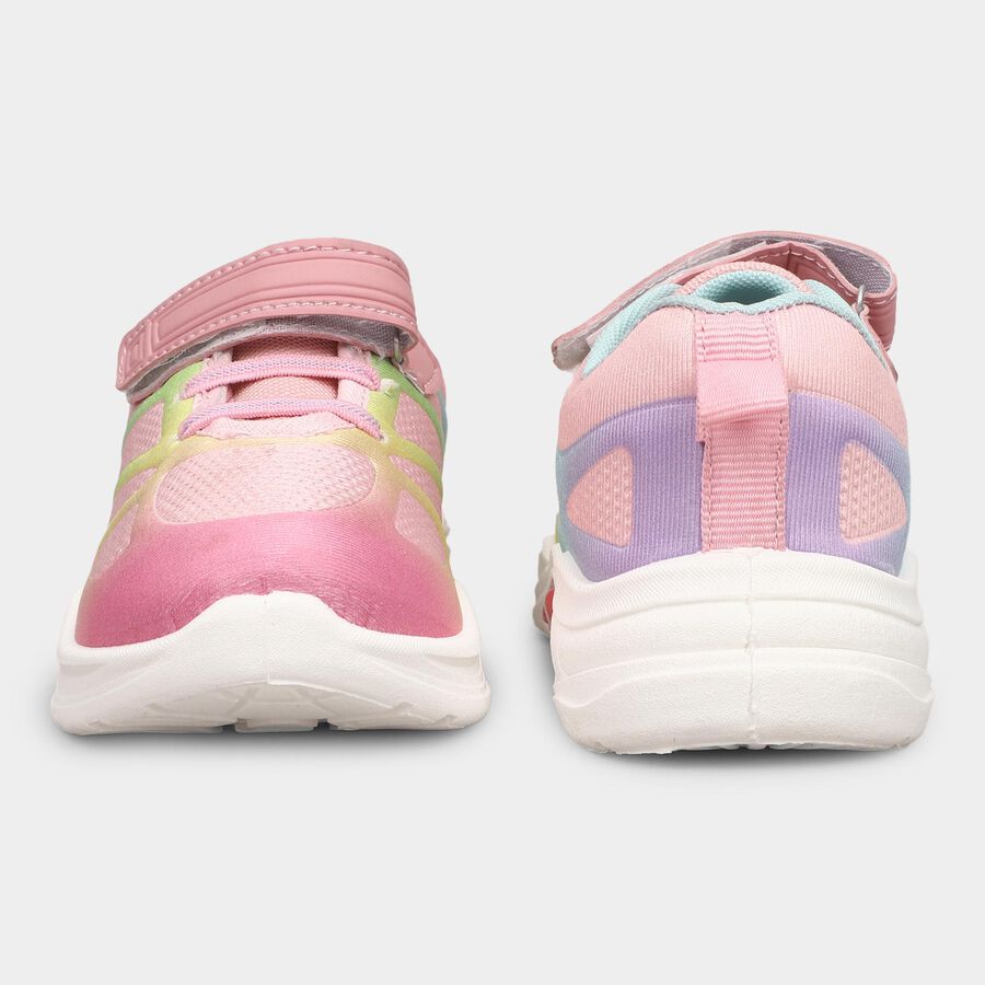 Girls Pink Velcro Casual Shoes, Pink, large image number null