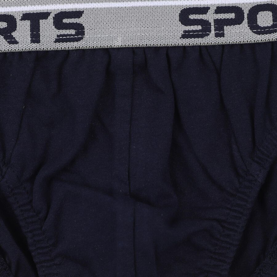 Boys' Dark Navy Cotton Regular Fit Briefs, नेवी ब्लू, large image number null