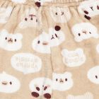 Infants Light Beige Cartoon Printed Fleece Pyjama, Beige, small image number null