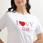 Women's Bright White Round Neck Casual T-Shirt, White, small