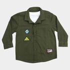Infant Boys' Olive Green Cotton Spread Collar Utility Shirt, Olive, small