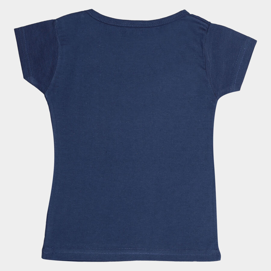 Girls Short Sleeve T-Shirt, Navy Blue, large image number null