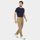 Men's Beige Straight Fit Solid Track Pants, Beige, small