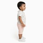 Infants' White Cotton Floral Top and Peach Capri Set, Light Pink, small image number null