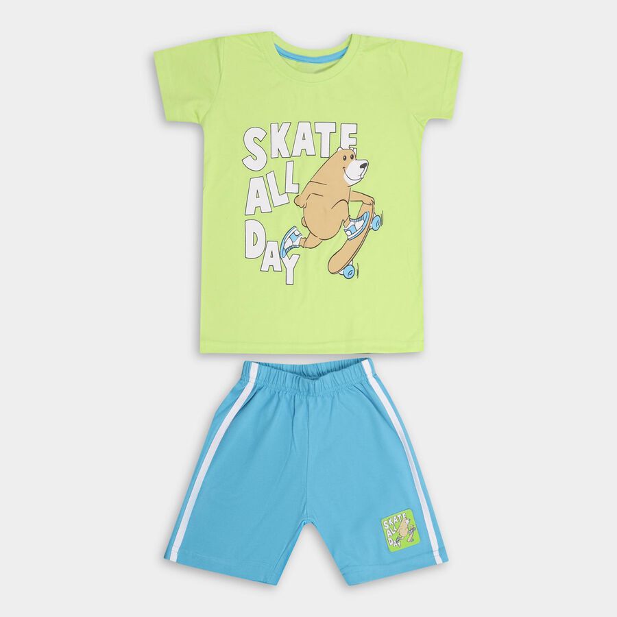 Boys' 100% Cotton Knit Baba Suit , Light Green, large image number null