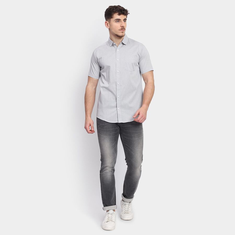 Men's 100% Cotton Casual Shirt, हल्का ग्रे, large image number null