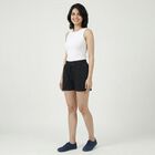 Women's Black Cotton Minimalist Shorts, Black, small