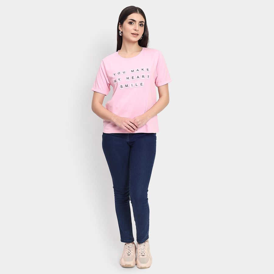 Ladies' Round Neck T-Shirt , Light Pink, large image number null