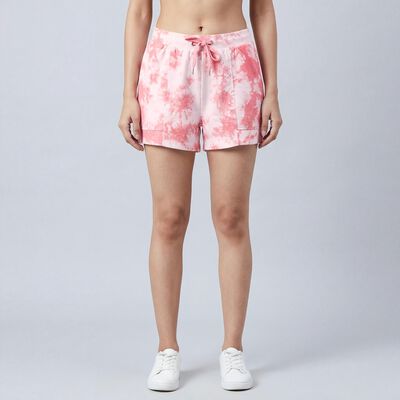 Women's Pink Regular Fit Drawstring Shorts