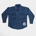 Boys' Blue Collared Shirt, Light Blue, small