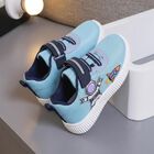 Boys' Light Blue Velcro Strap Sneakers, नीला, small