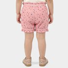 Girls Pink Regular Fit Floral Bloomer Shorts, हल्का गुलाबी, small