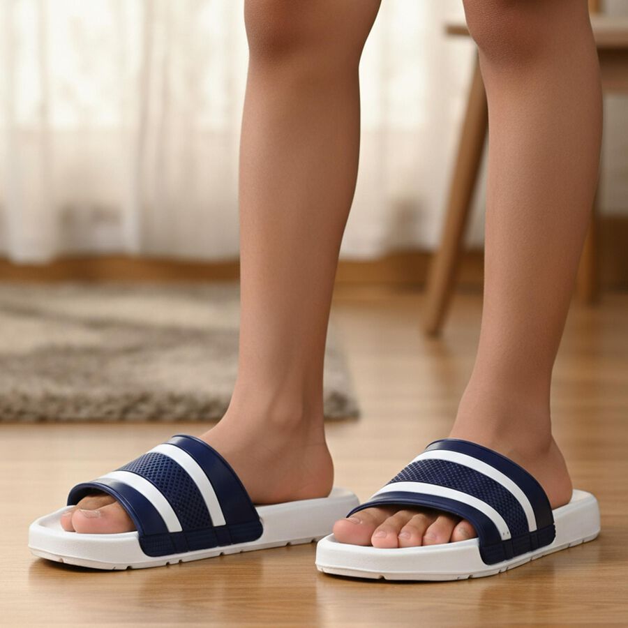 Boys' Slipper, Navy Blue, large image number null