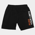 Boys Black Regular Fit Printed Bermuda Shorts, काला, small