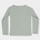 Girls Light Sage Green Cotton Round Neck Casual Top, हल्का हरा, small image number null