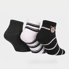 Women's Assorted Regular Fit Striped Pack of 3 Socks, चुनिंदा, small