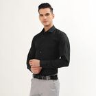 Men's Deep Charcoal Black Classic Formal Shirt, गहरा हरा, small image number null