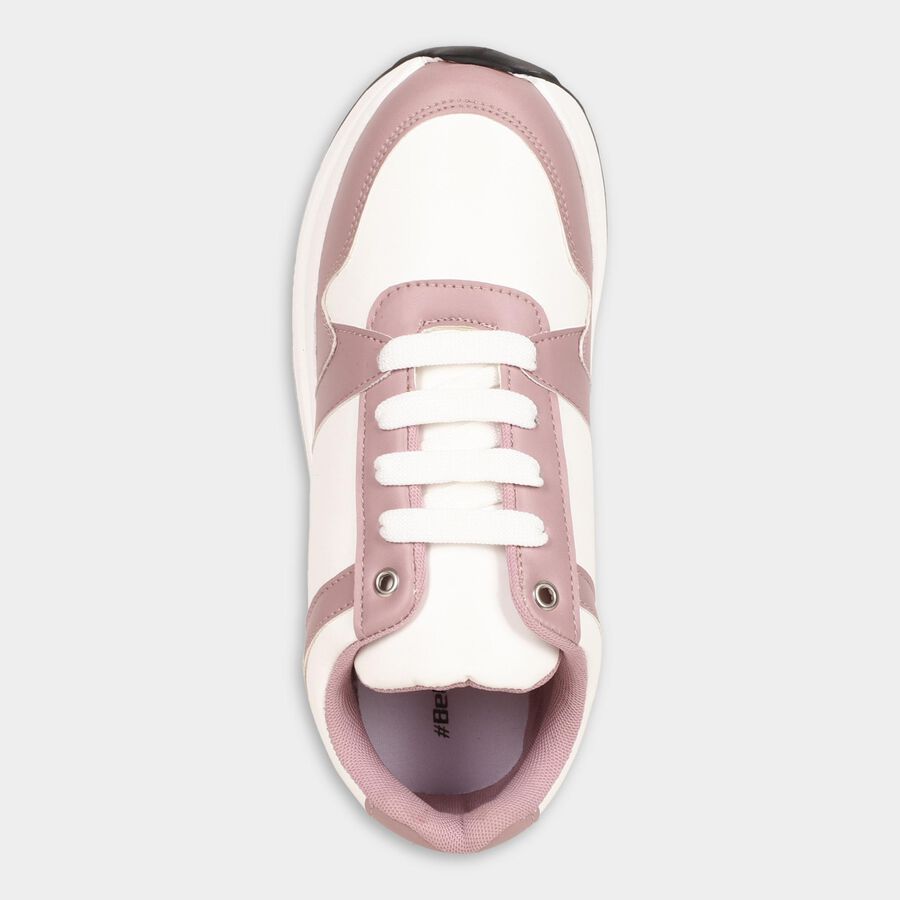 Ladies' Lace Up Shoes, Pink, large image number null