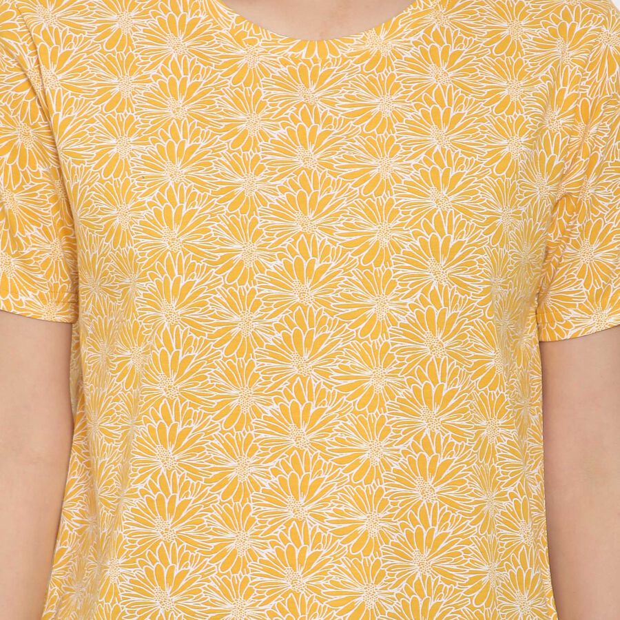 Round Neck T-Shirt, पीला, large image number null