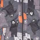 Boys Grey and Orange Hooded Casual Jacket, चारकोल, small image number null