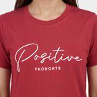 Women's Pink Round Neck Printed T-Shirt, Pink, small