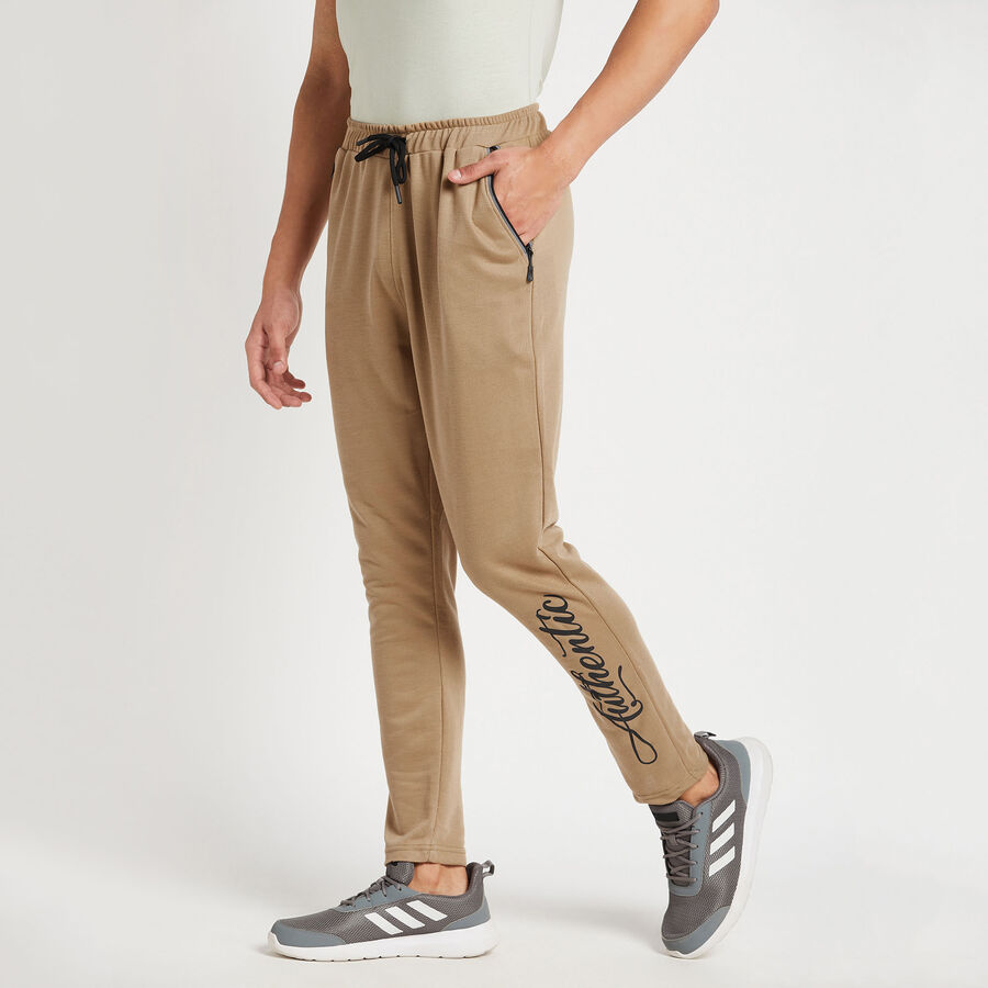 Solid Track Pants, Beige, large image number null