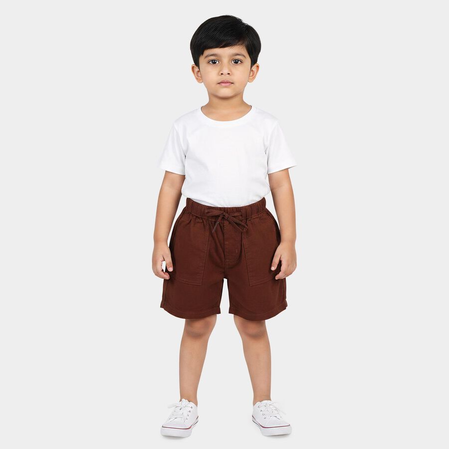 Boys Maroon Regular Fit Casual Bermuda Shorts, Maroon, large
