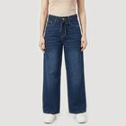 Women's Navy Blue Regular Fit Classic Jeans, Dark Blue, small
