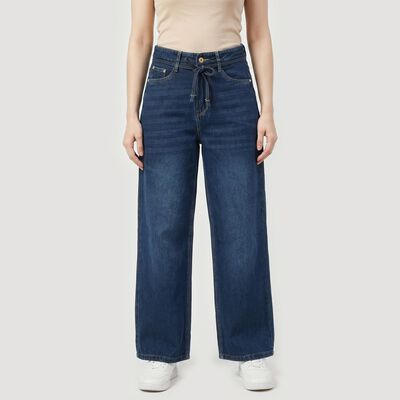 Women's Navy Blue Regular Fit Classic Jeans